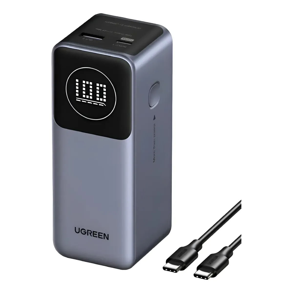 Power Bank UGREEN Nexode PB724 12000mAh 100W Carga Rápida PD USB-C USB-A Display Digital MacBook