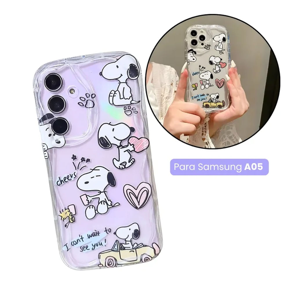 SNOOPY CASE SAMSUNG A05 - DISEÑO 3D WAVE