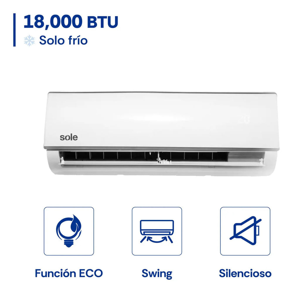 Aire Acondicionado Sole Split 18 Kbtu