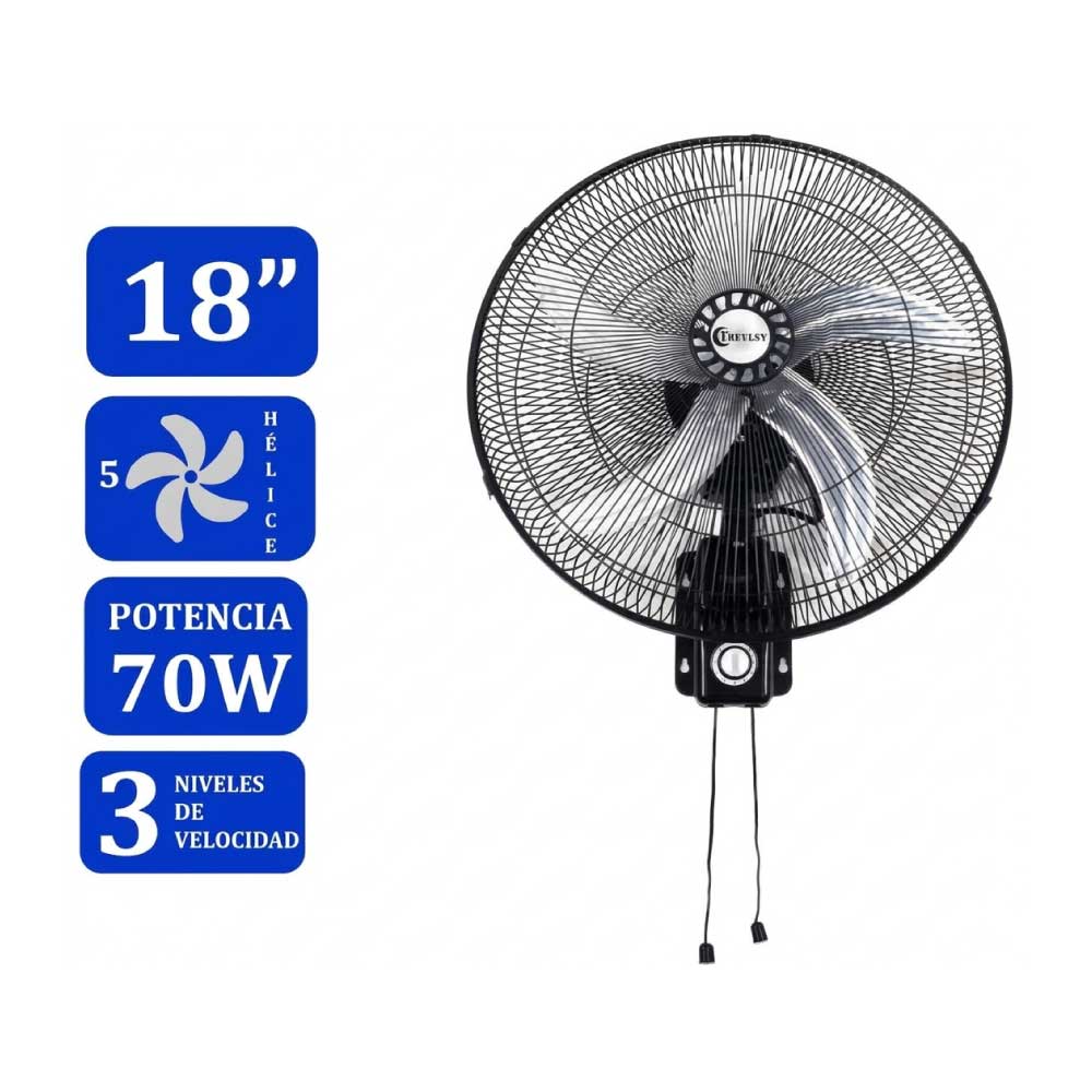 Ventilador de Pared Trevely VT-1804 de 18 70w