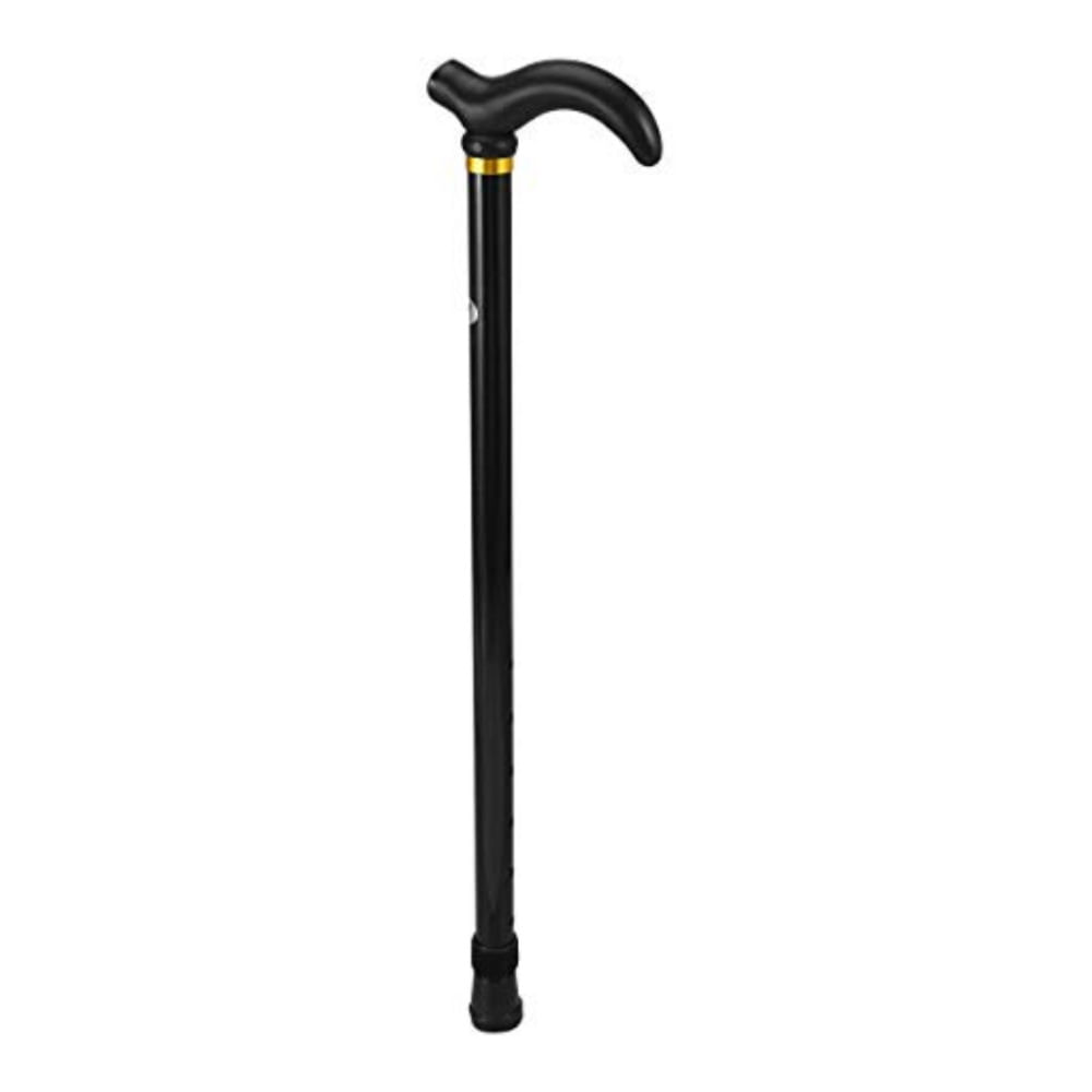 Bastón de Aluminio Ajustable Delgado Mango Tipo L Negro