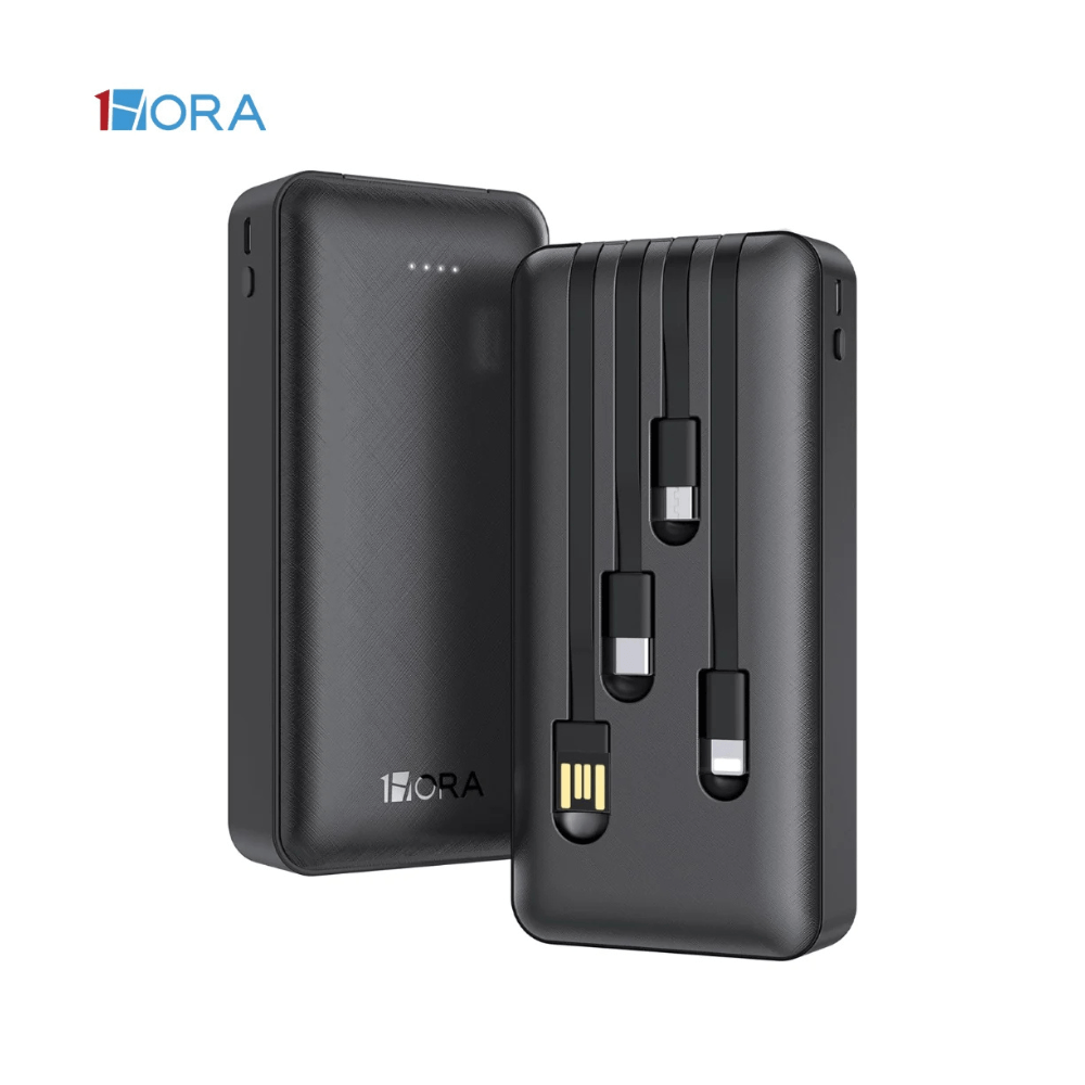 1 HORA POWER BANK 10000MAH 4 EN 1 NEGRO