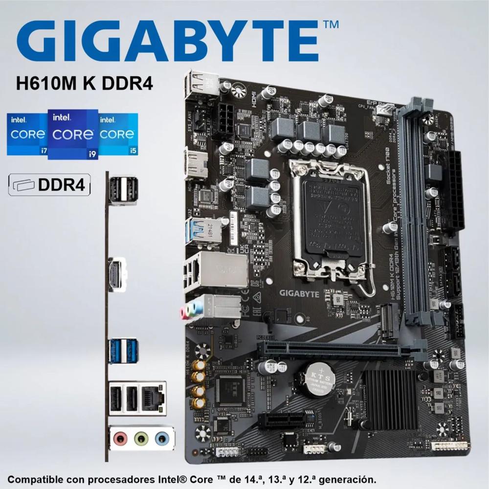 PLACA GIGABYTE H610M K DDR4 INTEL CORE