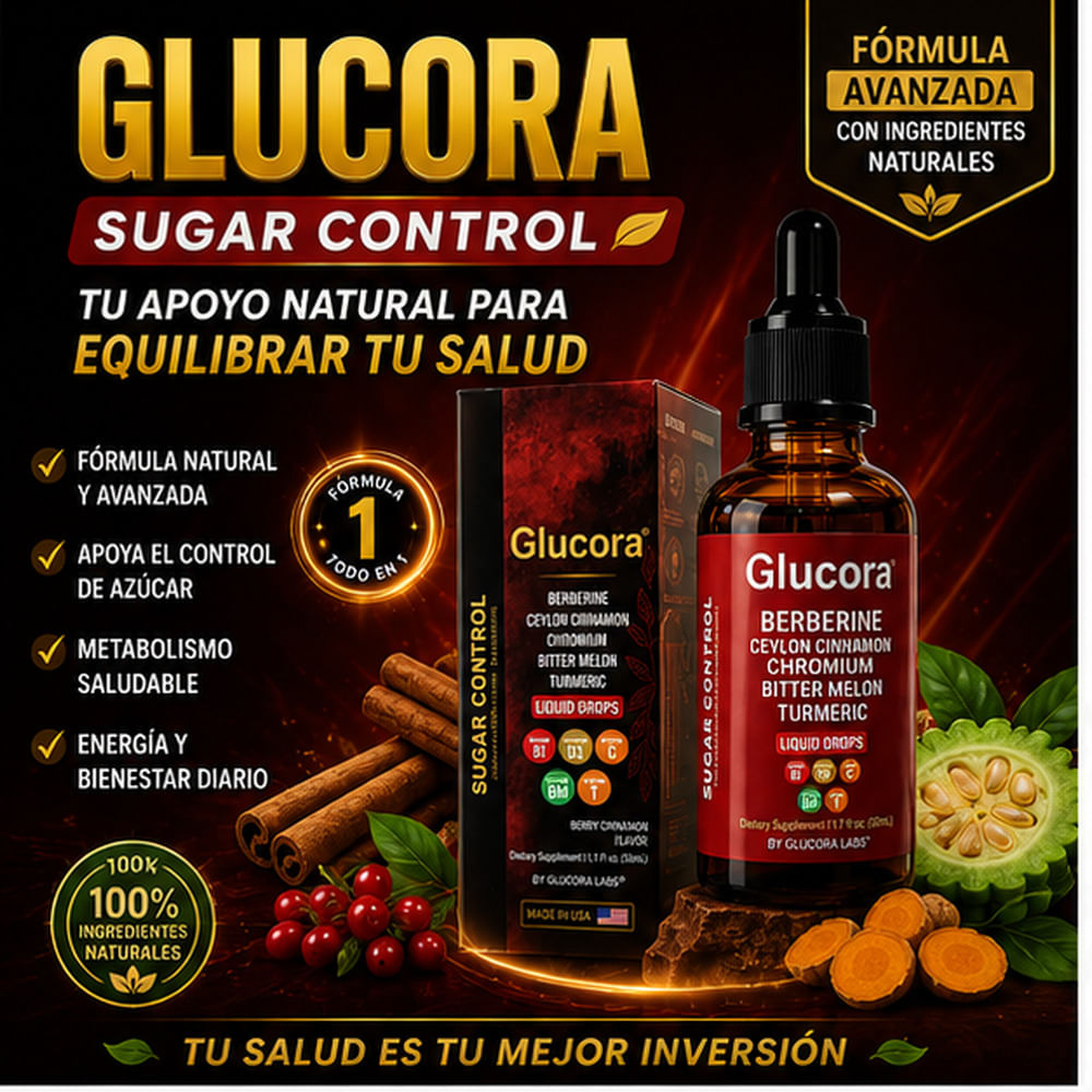 GLUCORA SUGAR CONTROL 50 ML - BERBERINA. CANELA DE CEILAN. CROMO. MELON AMARGO Y CURCUMA