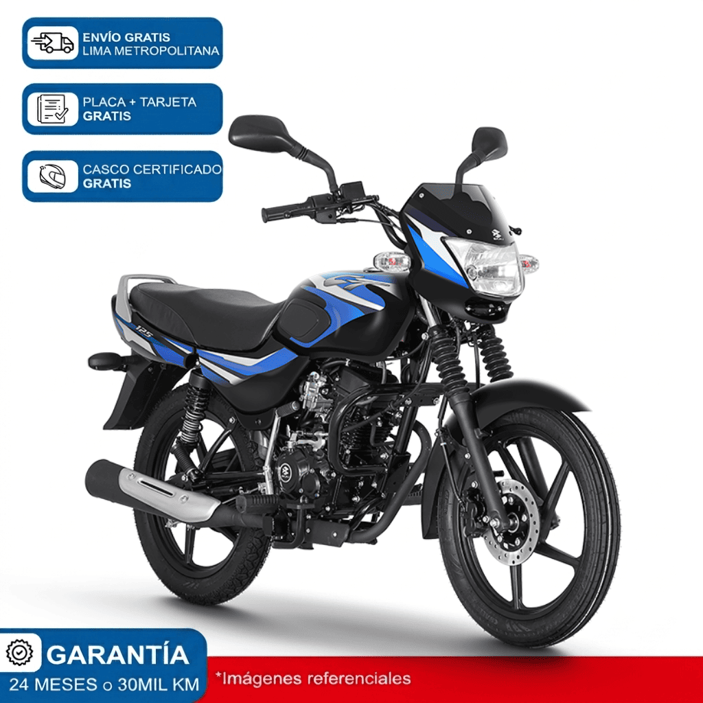 Moto Bajaj CT 125 Negro Azul
