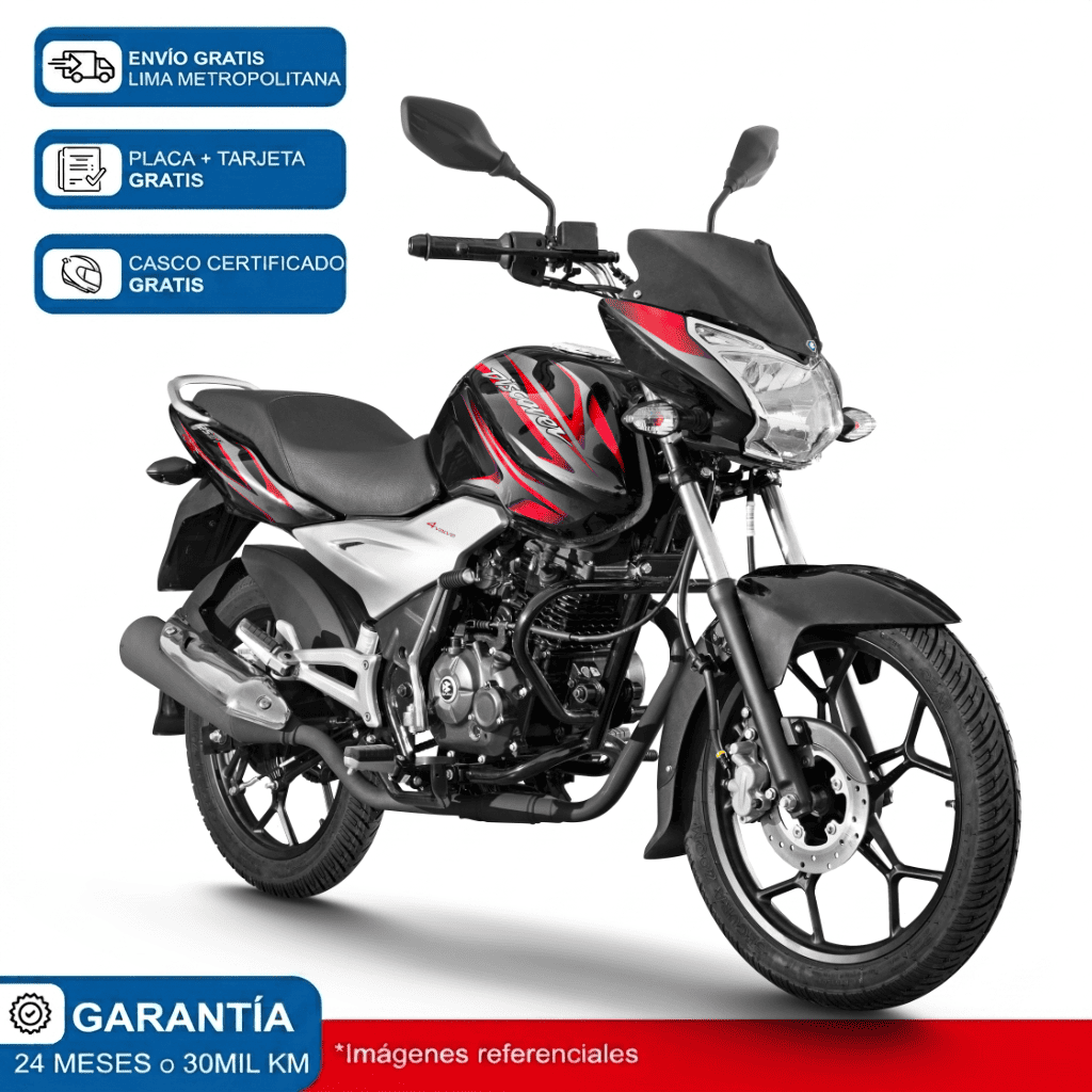 Moto Bajaj Discover 125 ST Negro Rojo