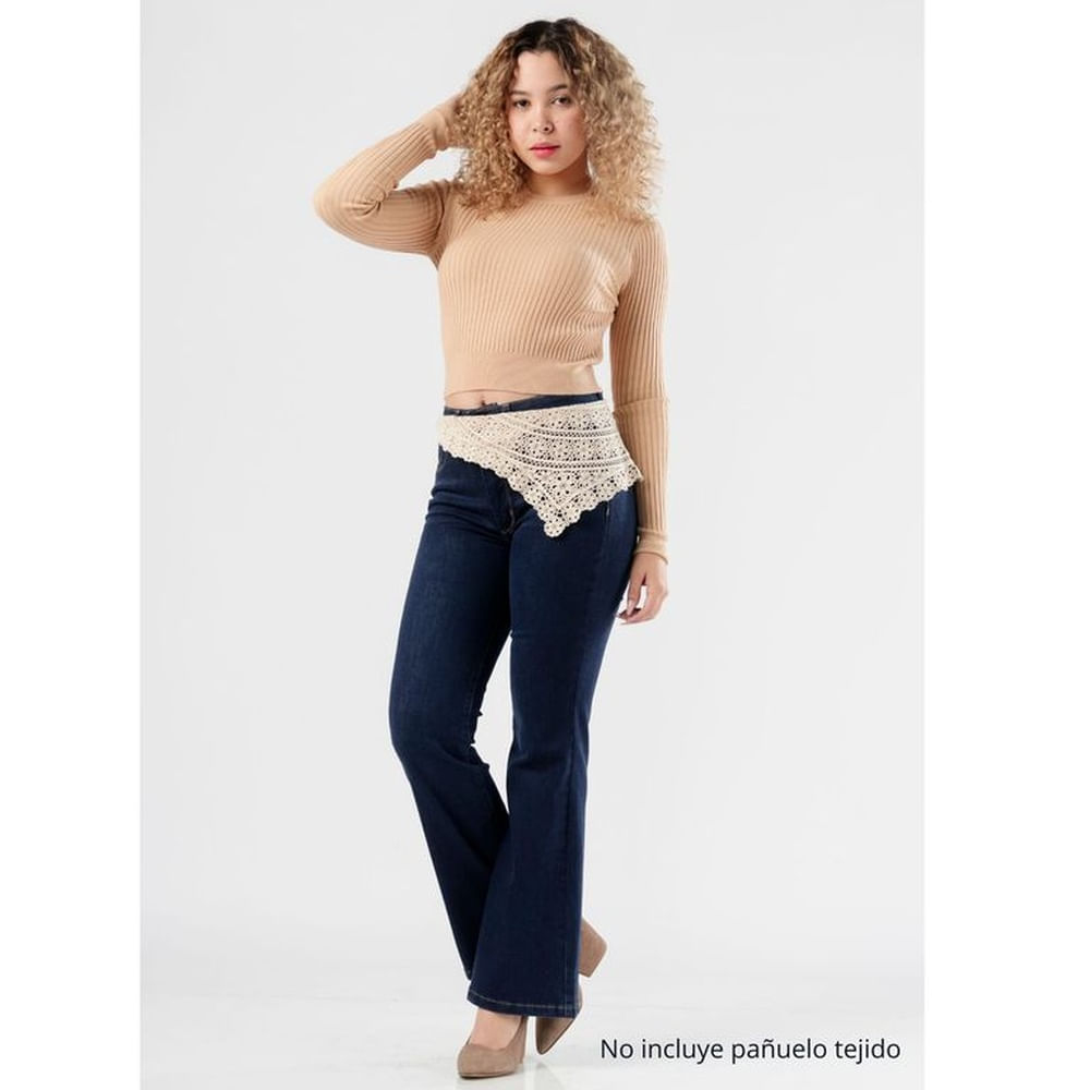 Jean Flare Stretch Tiro Medio Mujer Mariela