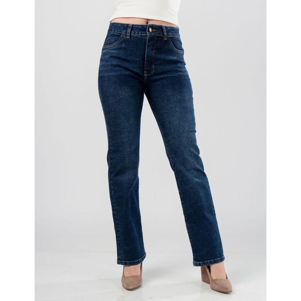 Jean Straight Stretch Tiro Medio Mujer Karhyna
