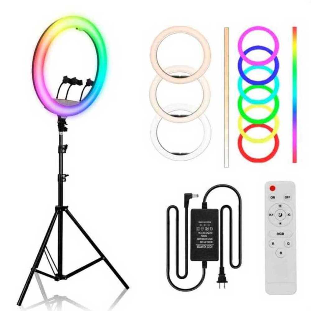 Aro De Luz Led 45 Cm Con Tripode Y 3 Adaptador De Celular