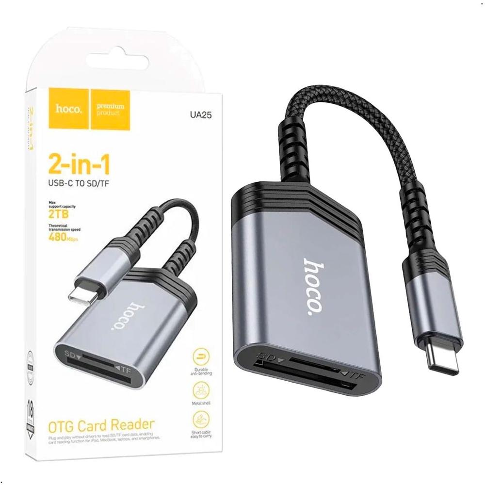 Lector De Tarjetas Hoco Tipo C SD Micro SD Para Celular Y Laptop