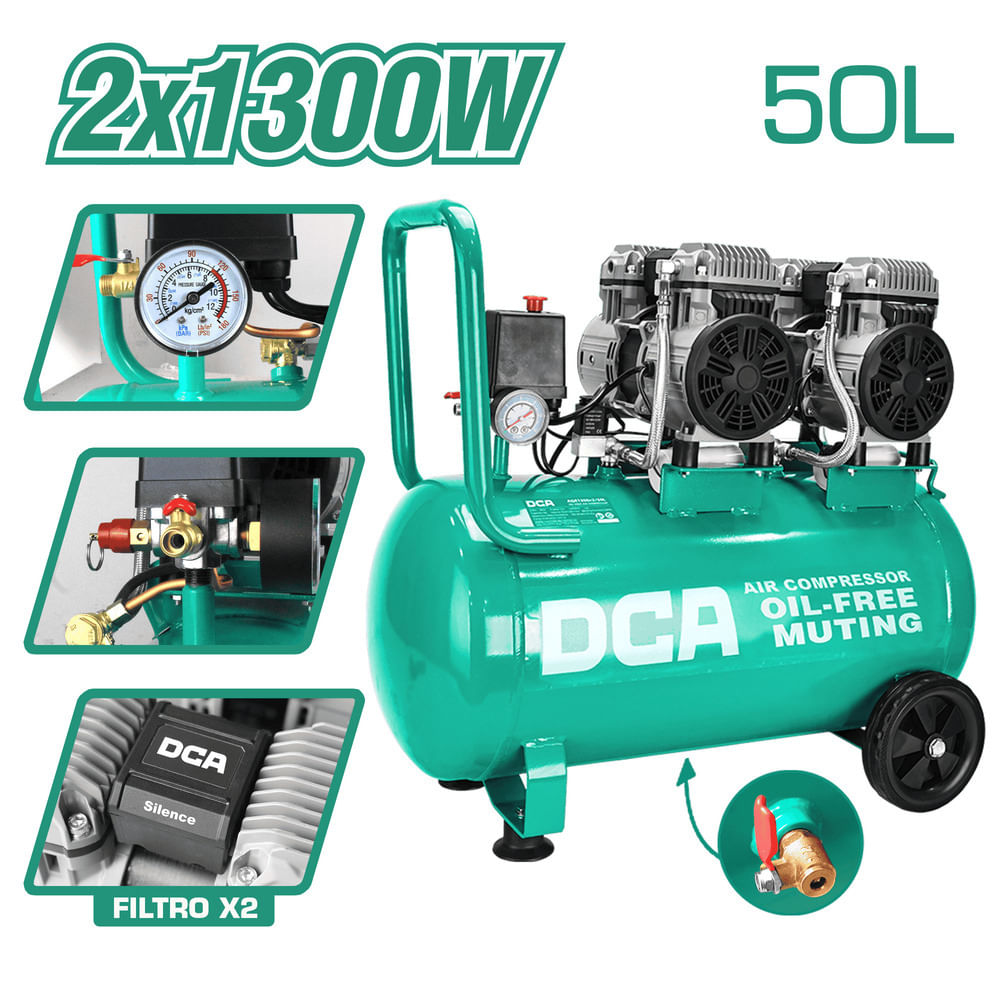 COMPRESORA OIL-FREE 1300W 2850 MIN 8BAR 156L MIN 5