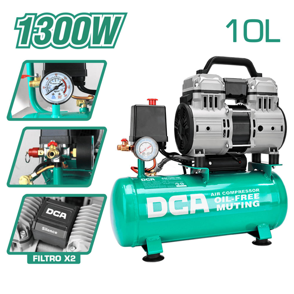 COMPRESORA OIL-FREE 1300W 2850 MIN 8BAR 78L MIN 10