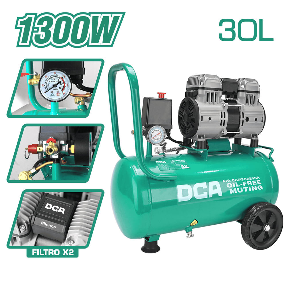 COMPRESORA OIL-FREE 1300W 2850 MIN 8BAR 78L MIN 30