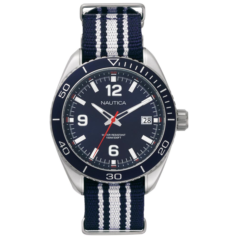 Reloj Nautica Key Biscayne NAPKBN001 Fecha Acero Inoxidable Dial Azul