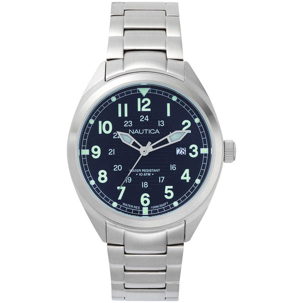 Reloj Nautica Battery Park NAPBTP004 Fecha Acero Inoxidable Dial Azul