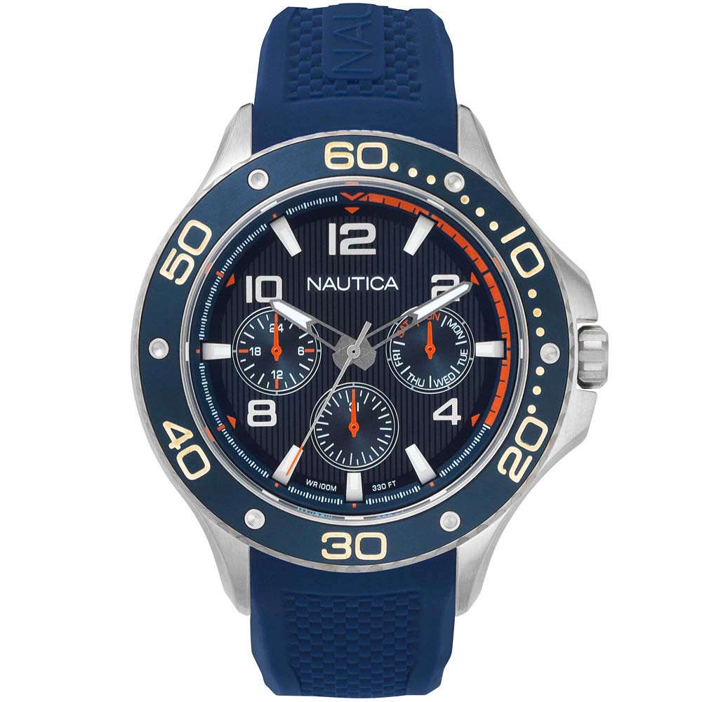 Reloj Nautica Pier 25 NAPP25002 Multifuncional Correa de Silicona y Dial Azul