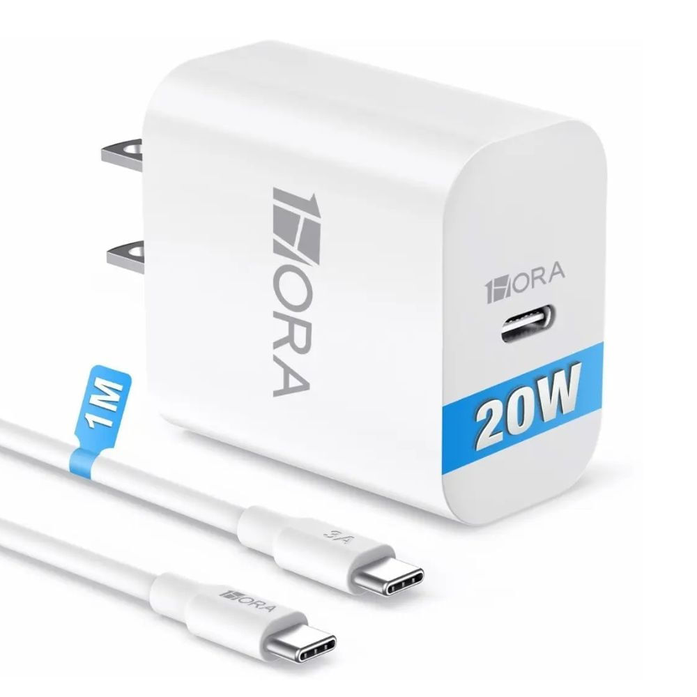 CARGADOR PD20W CON CABLE TIPO C A C 1M