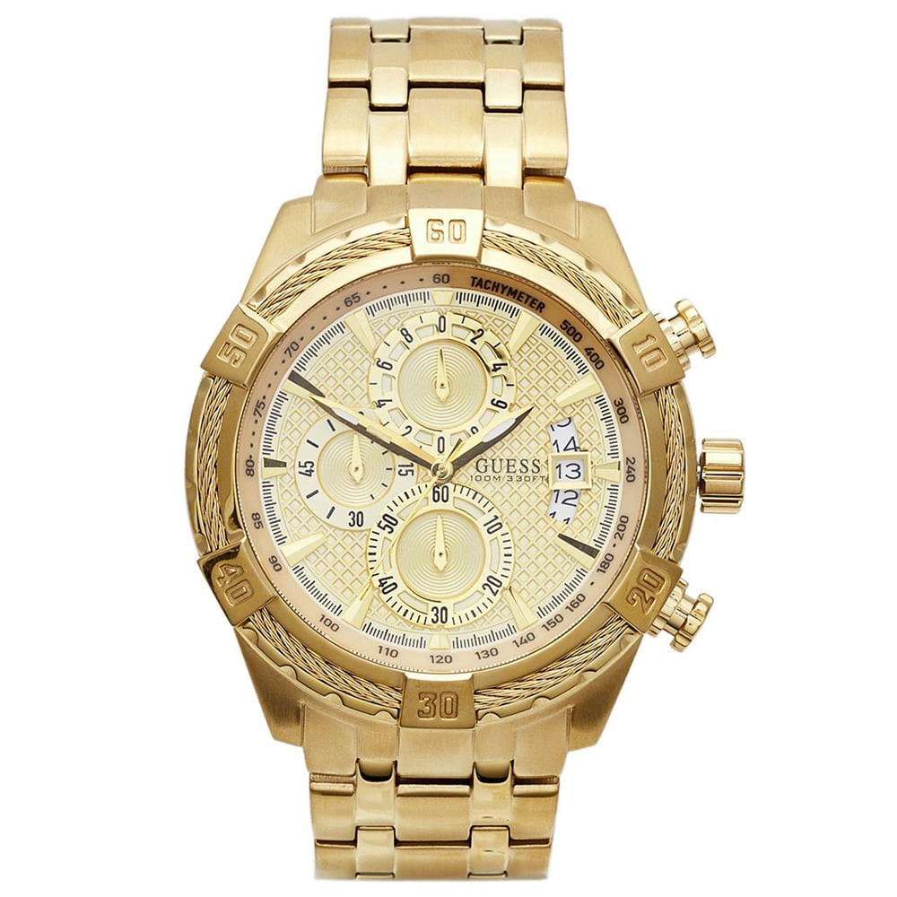 Reloj Guess Monteray U0522G5 Fecha Cronómetro Acero Inoxidable Dorado