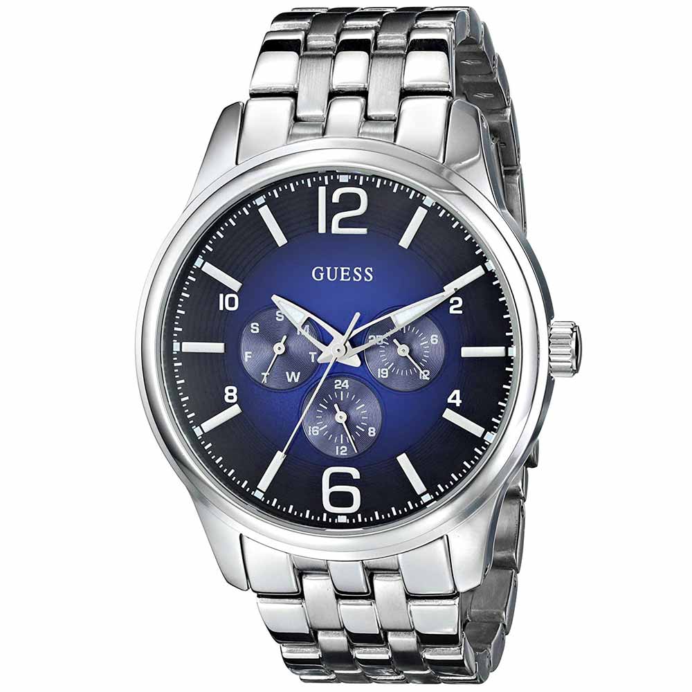 Reloj Guess On Time U0252G2 Multifuncional Acero Inoxidable Dial Azul