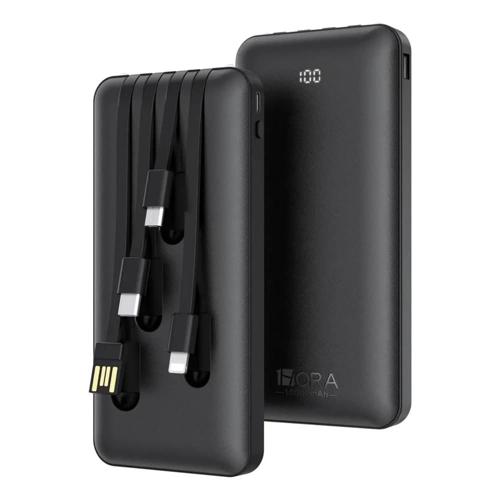 Power Bank 1hora Multiconector 10000Mah Carga Rapida Negro