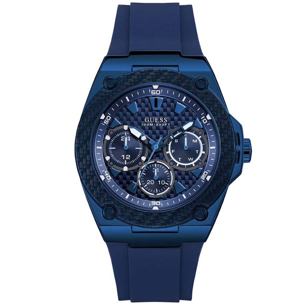 Reloj Guess Legacy W1049G7 Multifuncional Acero Inoxidable Correa de Silicona Azul