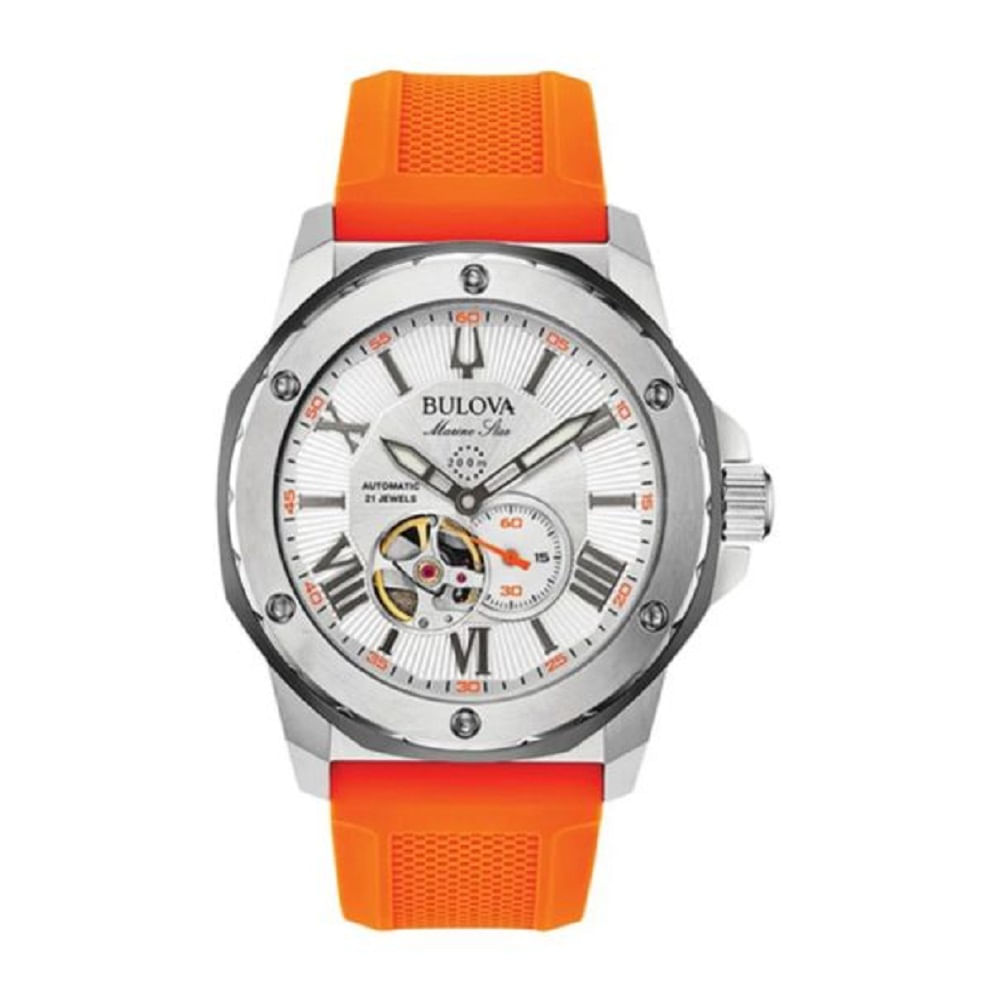 RELOJ BULOVA MARINE STAR AUTOMATICO NARANJA