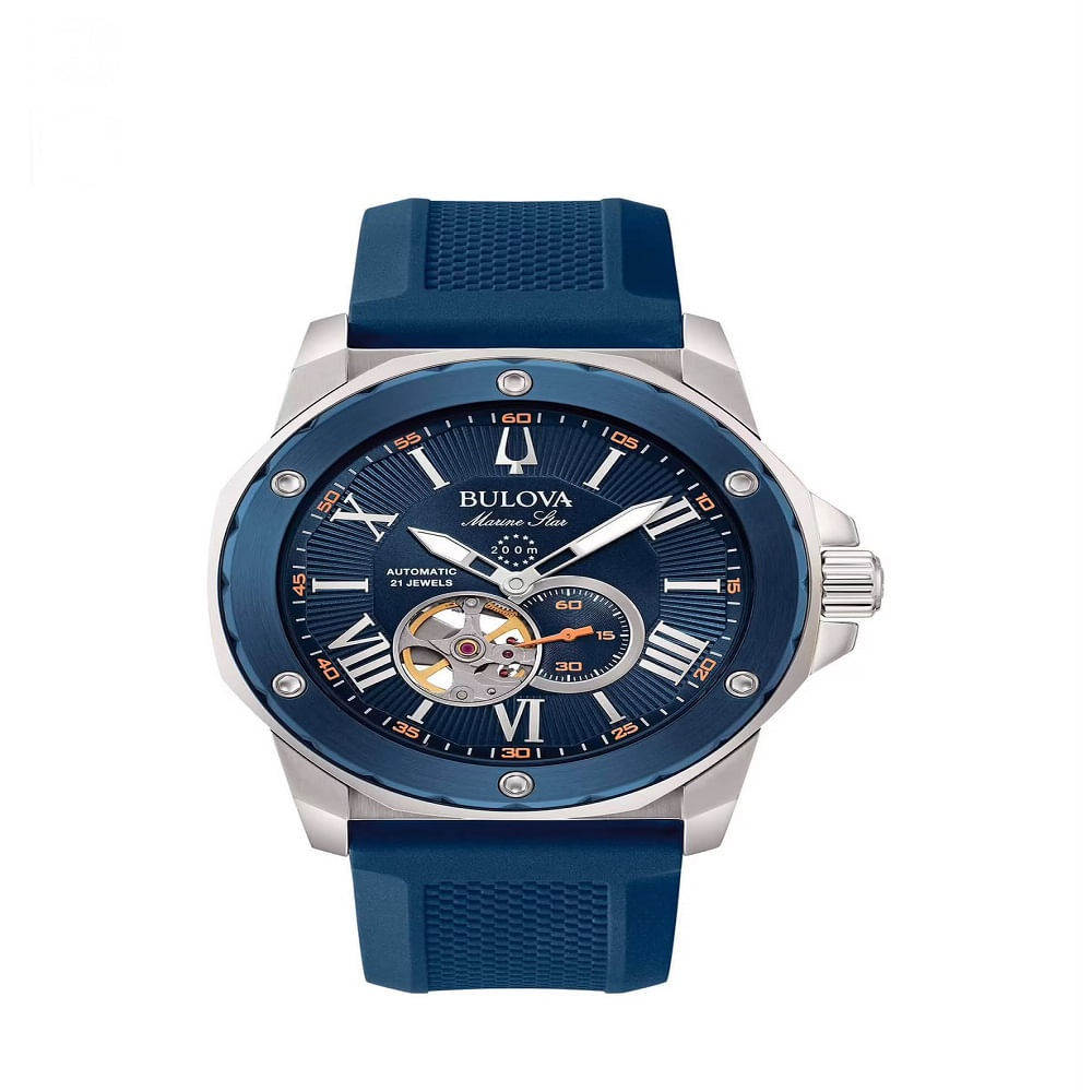 RELOJ BULOVA MARINE STAR AUTOMATICO AZUL Y PLATA