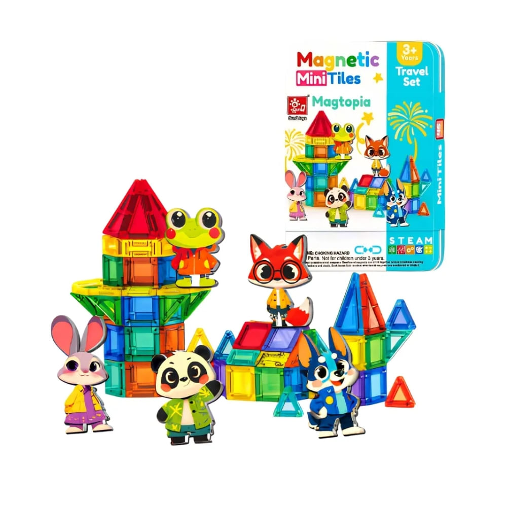 Juguete Didáctico Set de Bloques Magnéticos Multicolor