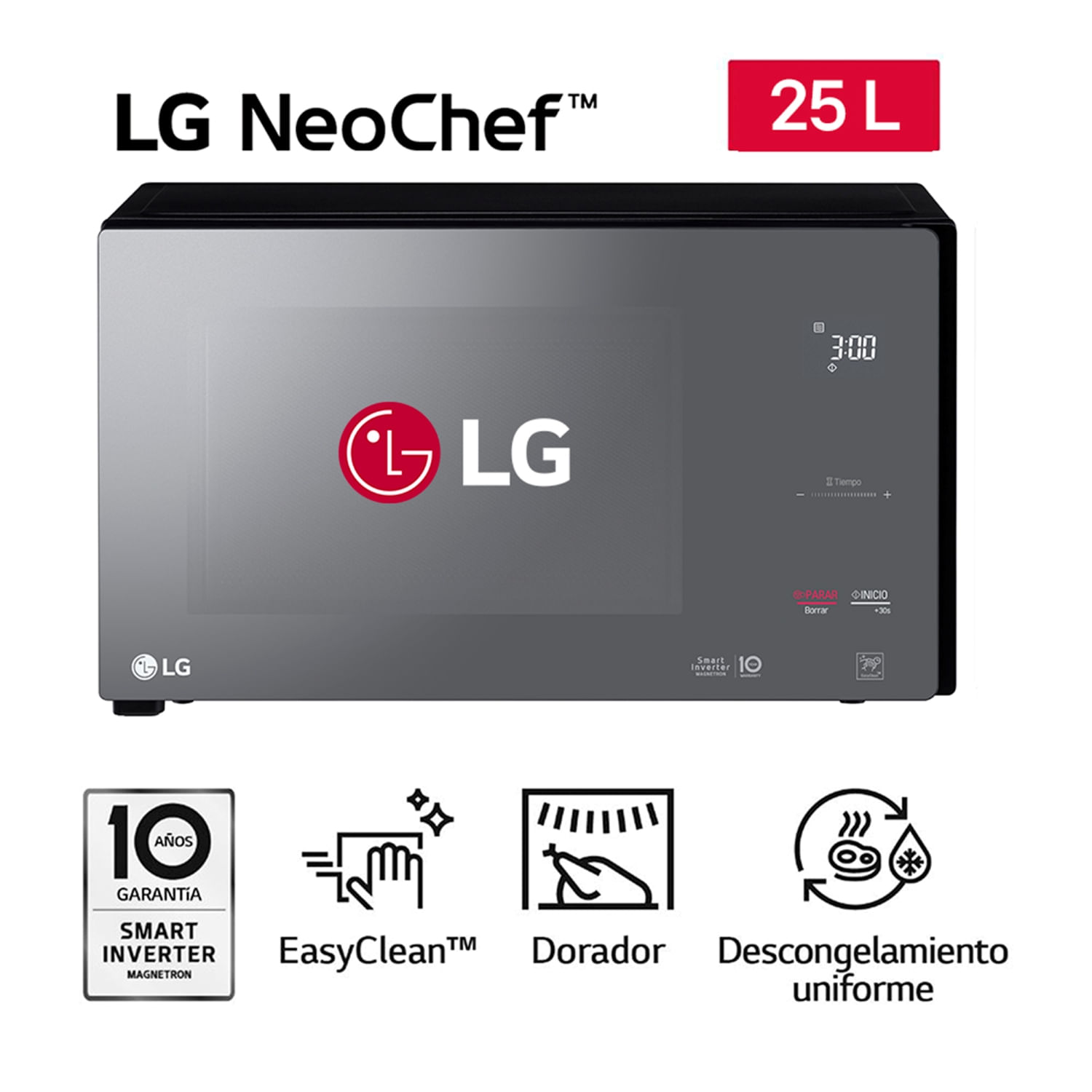 Horno Microondas LG MH6596DIR 25L EasyClean Negro