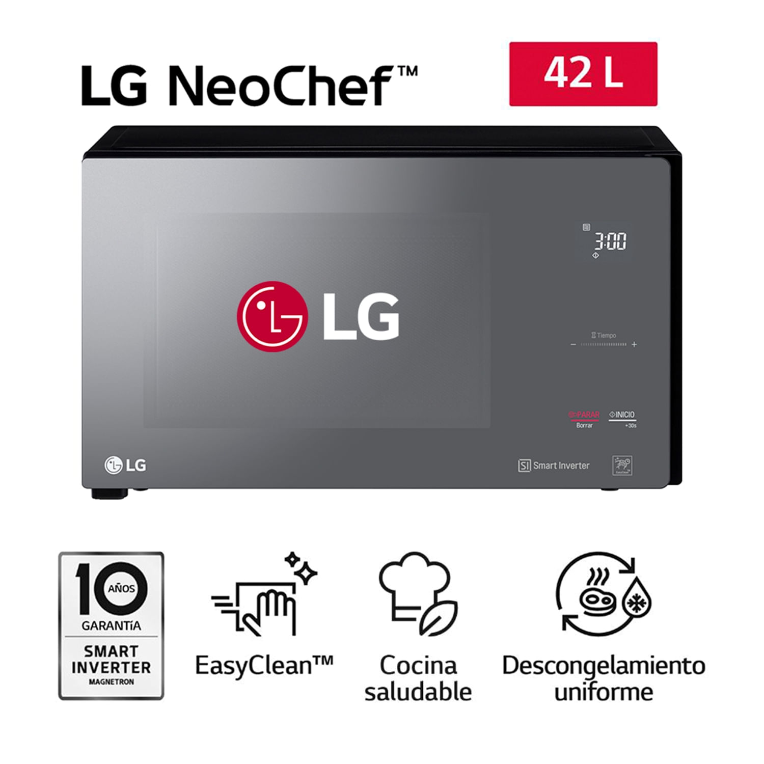 Horno Microondas LG MS4296DIR 42L Negro