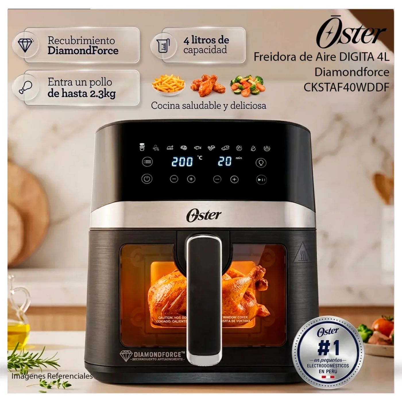 Freidora de Aire Digital Oster 4L CKSTAF40WDDF