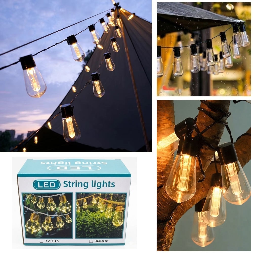 Guirnalda de luces 20 LED Decorativo Tira de 5 Metros Ambar