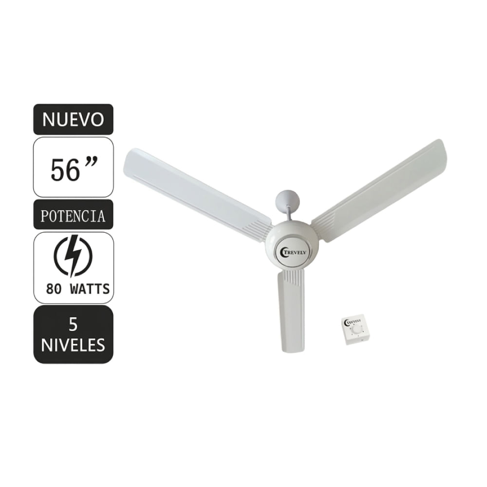 Ventilador De Techo Trevely VT-5680 56 90w