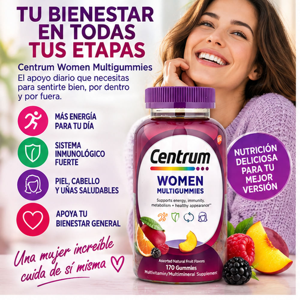 CENTRUM WOMEN MULTIGUMMIES 170 GOMITAS  MULTIVITAMÍNICO PARA MUJER