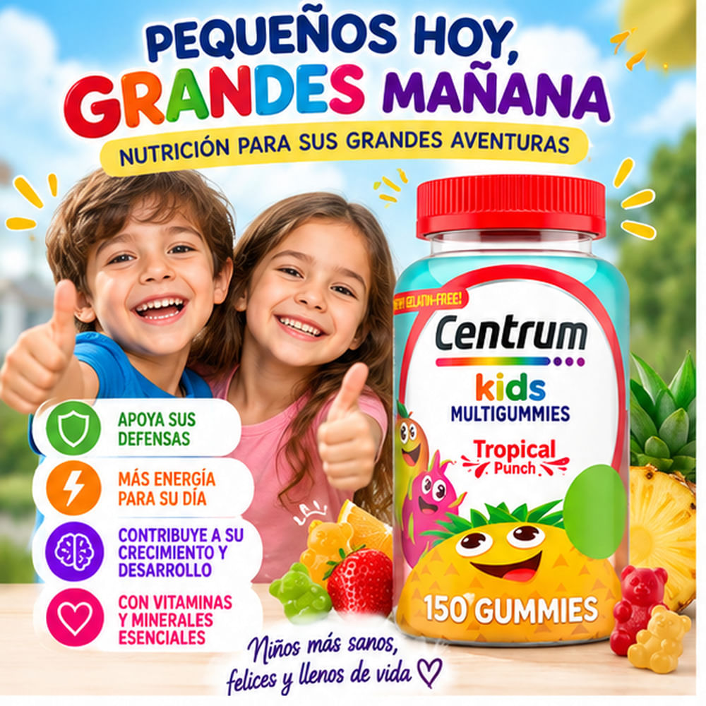 CENTRUM KIDS MULTIGUMMIES 150 GOMITAS  MULTIVITAMÍ