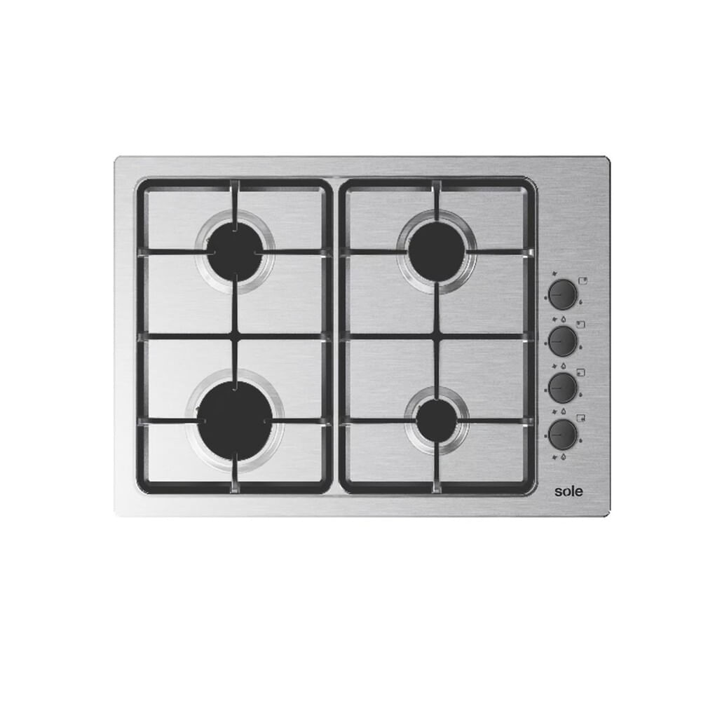 Encimera a Gas Sole 4 Quemadores Acero Inoxidable 65 cm SOLC