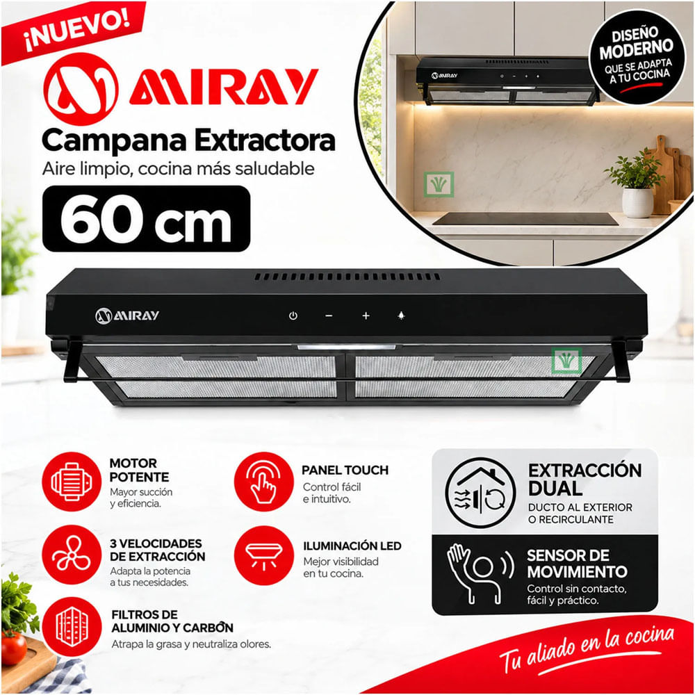 Campana Extractora CEM-605N 60 cm