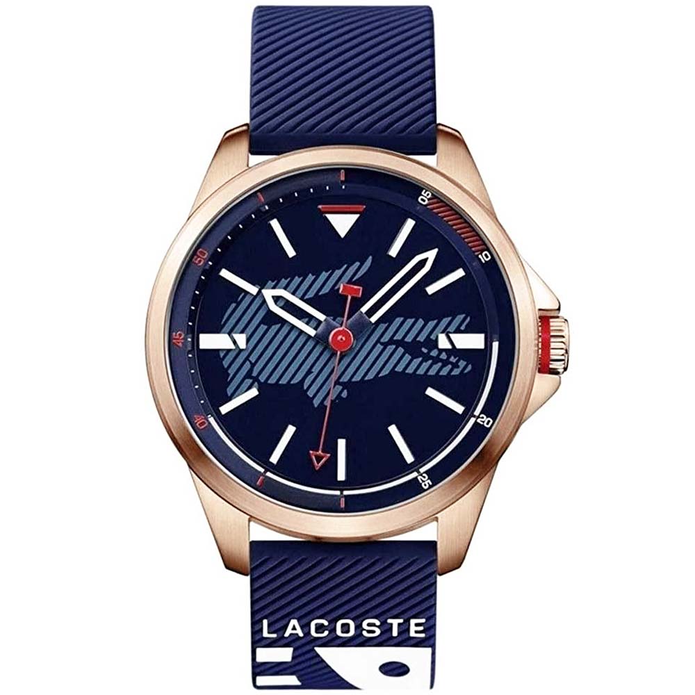 Reloj Lacoste Capbreton 2010964 Acero Oro Rosado Correa Silicona Azul