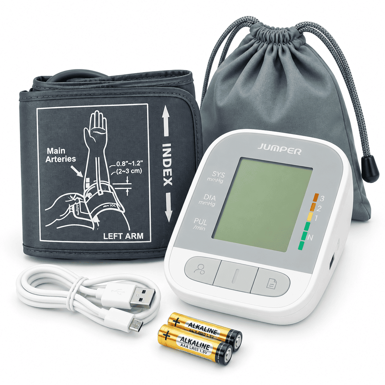 Tensiómetro Digital de Brazo Jumper JPD-HA210 con Voz - Pilas - USB