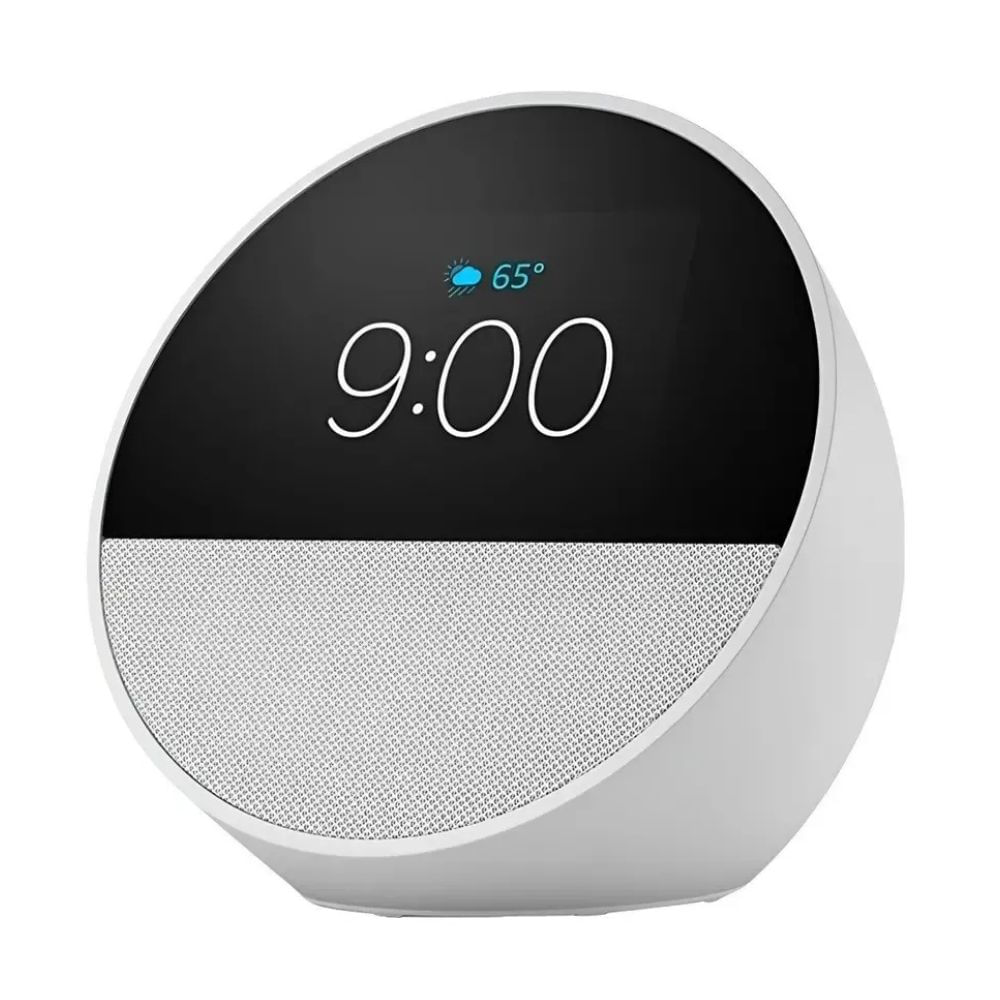 Parlante Inteligente Amazon Echo Spot Pantalla Compacta Alexa Reloj y Alarma Blanco