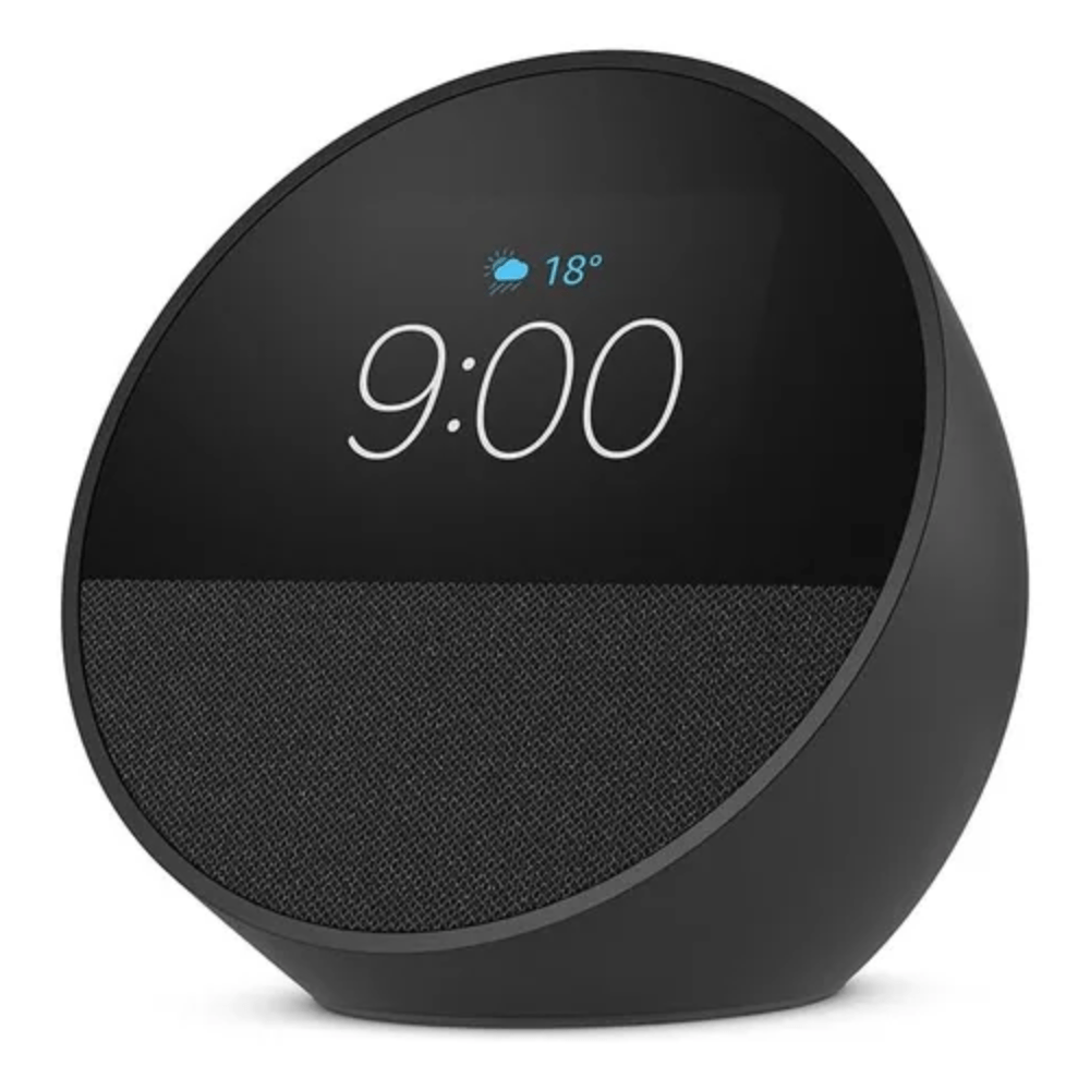 Parlante Inteligente Amazon Echo Spot Pantalla Compacta Alexa Reloj y Alarma Negro