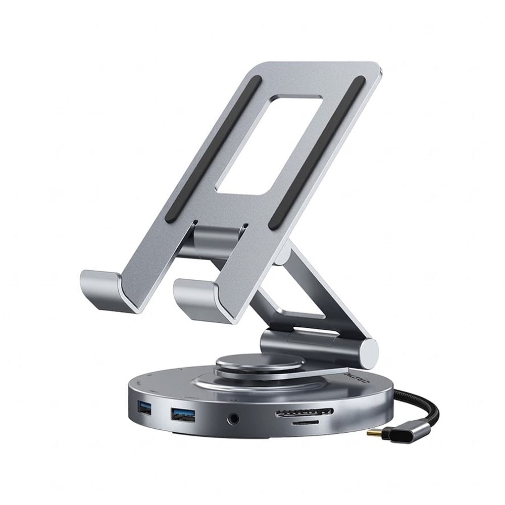 Docking Station y Soporte 8 en 1 USB-C CABLETIME 4K 60Hz PD 100W SD-TF 3.5mm Base Giratoria  CB02G