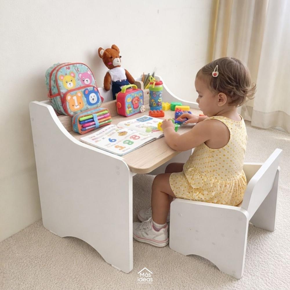 Set Mesa y Silla Infantil Primera Mesita Mini 1-3.