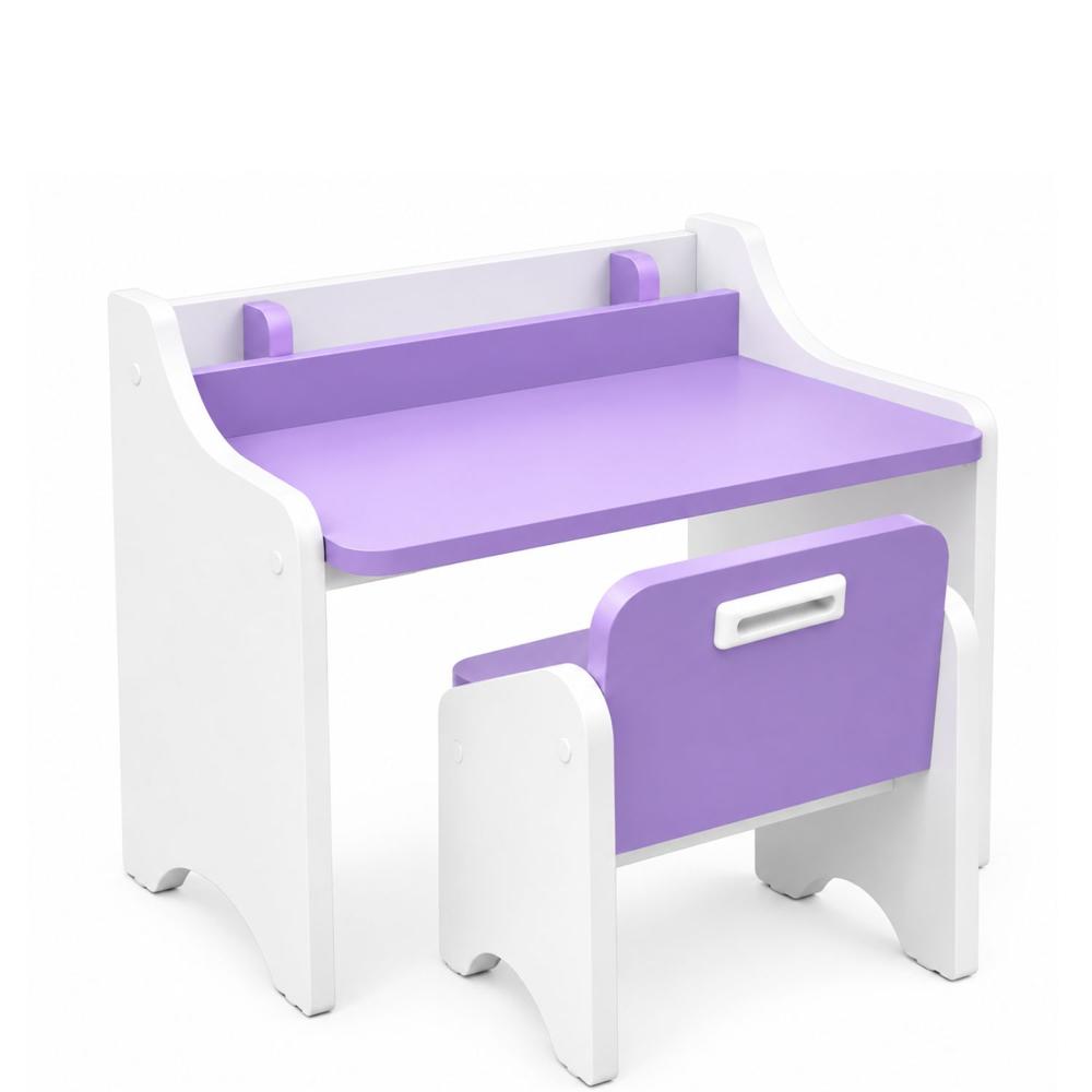 Set Mesa y Silla Infantil Primera Mesita Mini 1-3.5 Años Lila MAS IDEAS