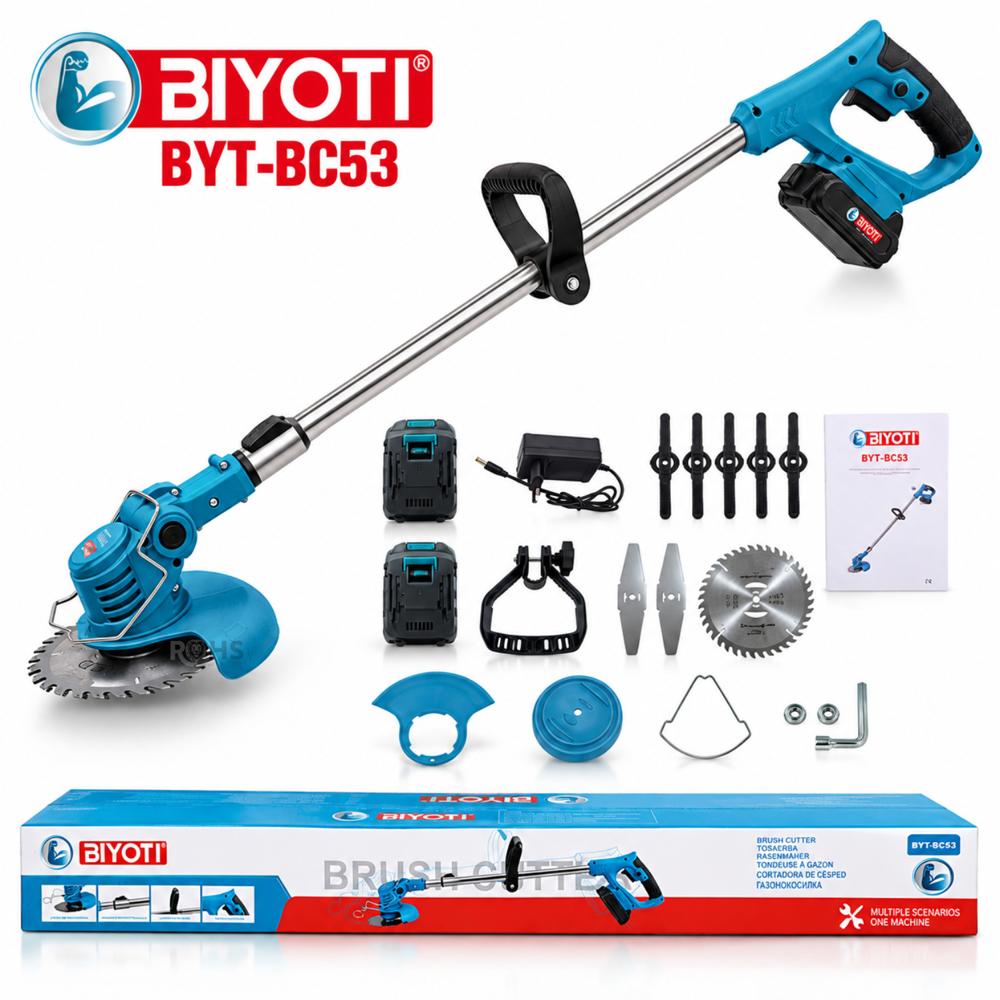 Desbrozadora Podadora Inalámbrica Biyoti BYT-BC53 600W - 3 en 1 - 2 Baterías y Accesorios
