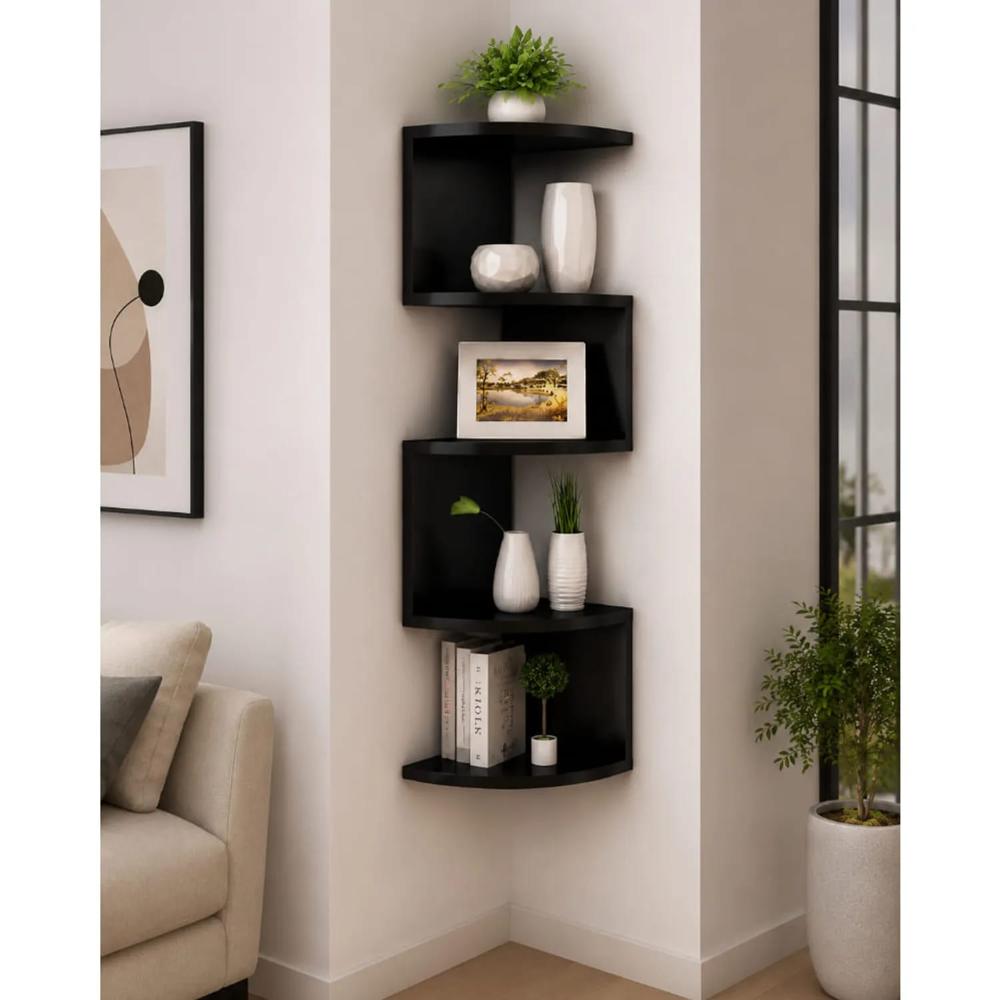 Estante 5 Niveles Flotante Esquinero Moderno Organizador Multifuncional Elegante Hogar
