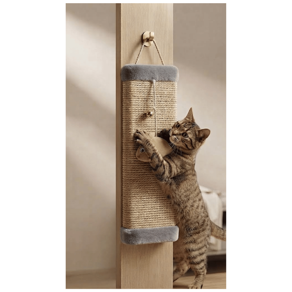 Rascador Colgante En Forma de Tabla Con Juguete Interactivo Para Gatos - Gris