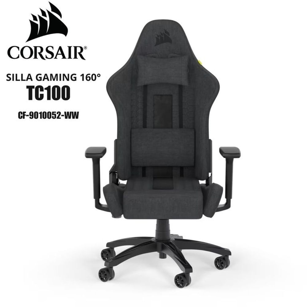 SILLA GAMING CORSAIR TC100 RELAXED TELA GRIS NEGRO CF-9010052-WW