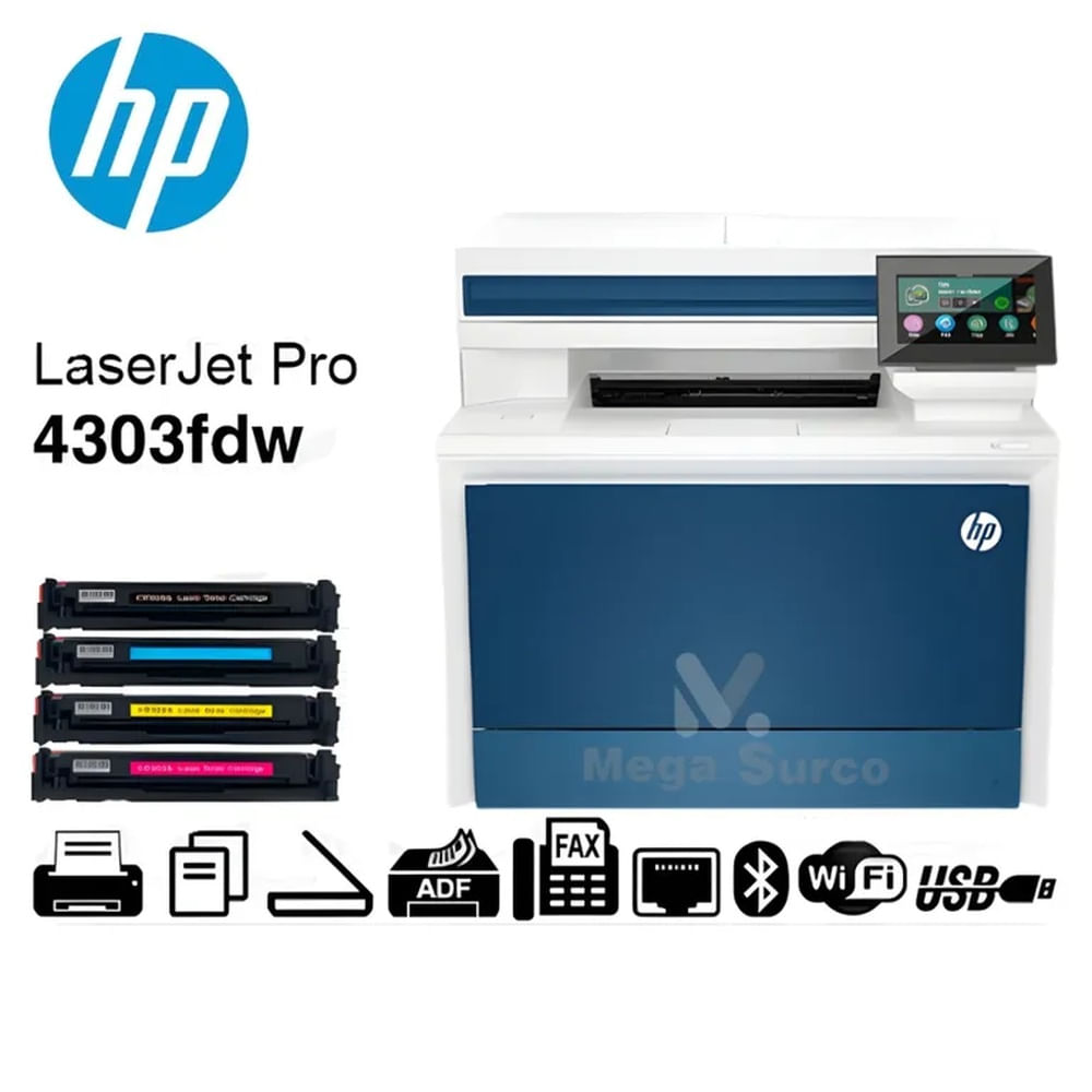 IMPRESORA LASERJET PRO MFP 4303FDW MULTIFUNCIONAL HP COLOR PCSF 35PPM 512MB 220V