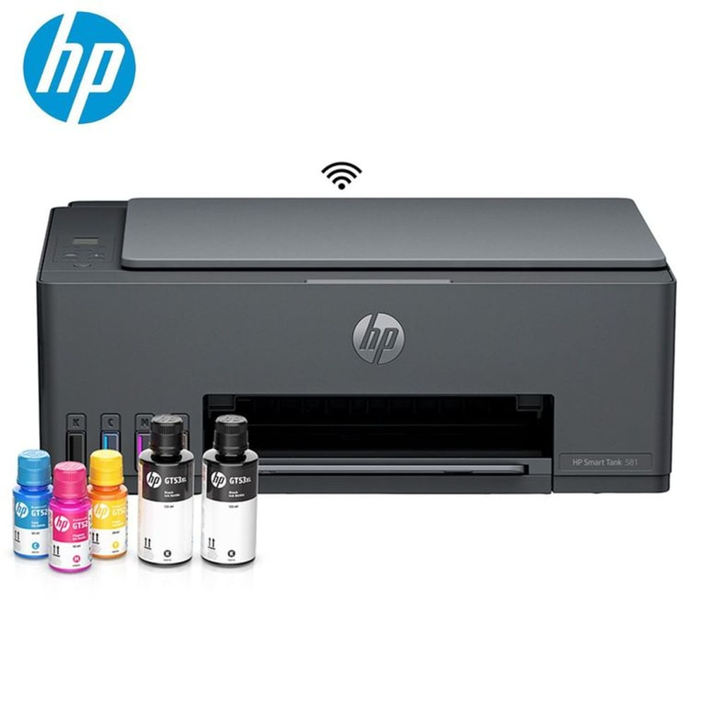 Impresora multifuncional de tinta HP Smart Tank 581, Imprime/Escanea/Copia/Wi-Fi/USB 2.0